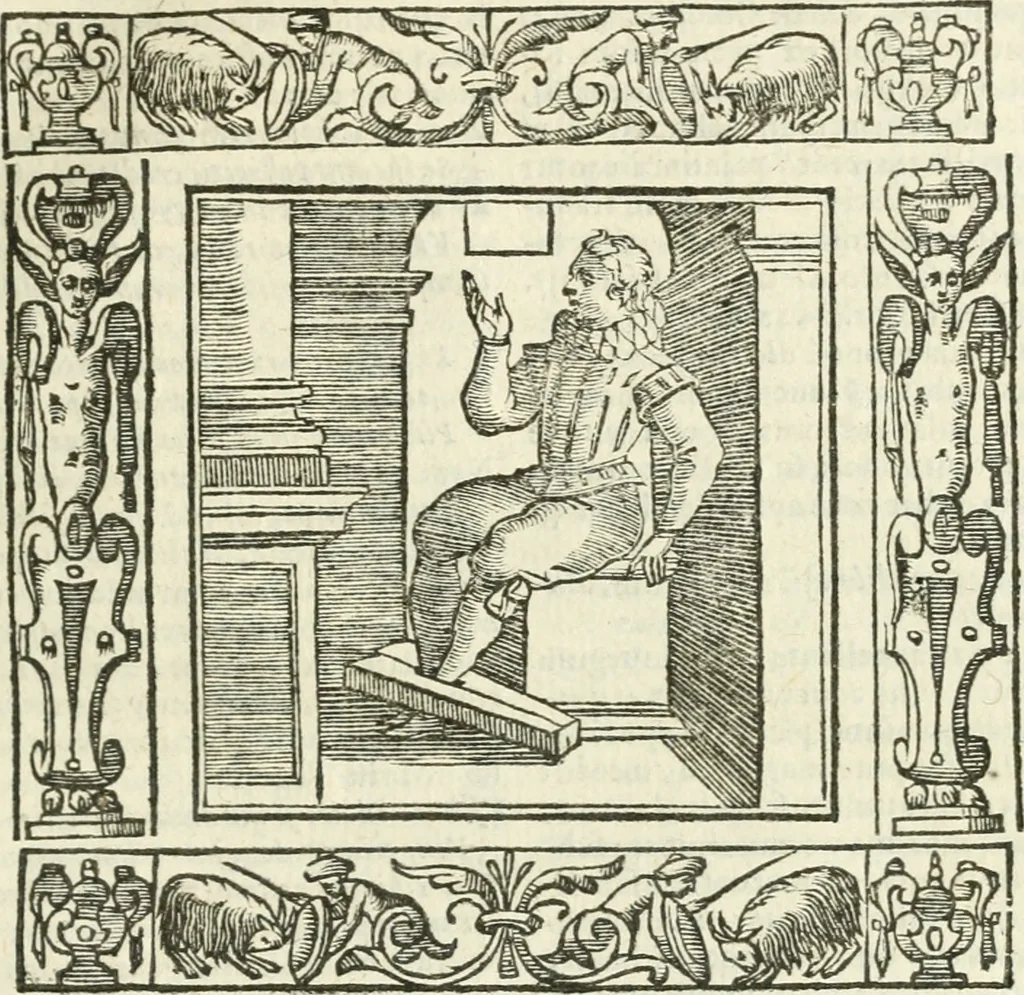 An illustration from Andreæ Alciati emblemata cvm commentariis Clavdii Minois...: & notis Lavrentii Pignorii Patavini : nouissima hac editione in continuam vnius commentarij seriem congestis, in certas quasdam quasi classes dispositis, & plusquam dimidia parte auctis, 1621, leaf 460