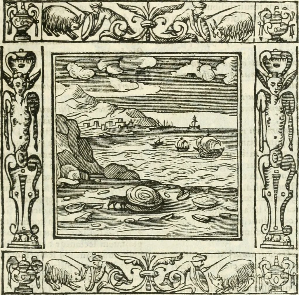An illustration from Andreæ Alciati emblemata cvm commentariis Clavdii Minois...: & notis Lavrentii Pignorii Patavini : nouissima hac editione in continuam vnius commentarij seriem congestis, in certas quasdam quasi classes dispositis, & plusquam dimidia parte auctis, 1621, leaf 484