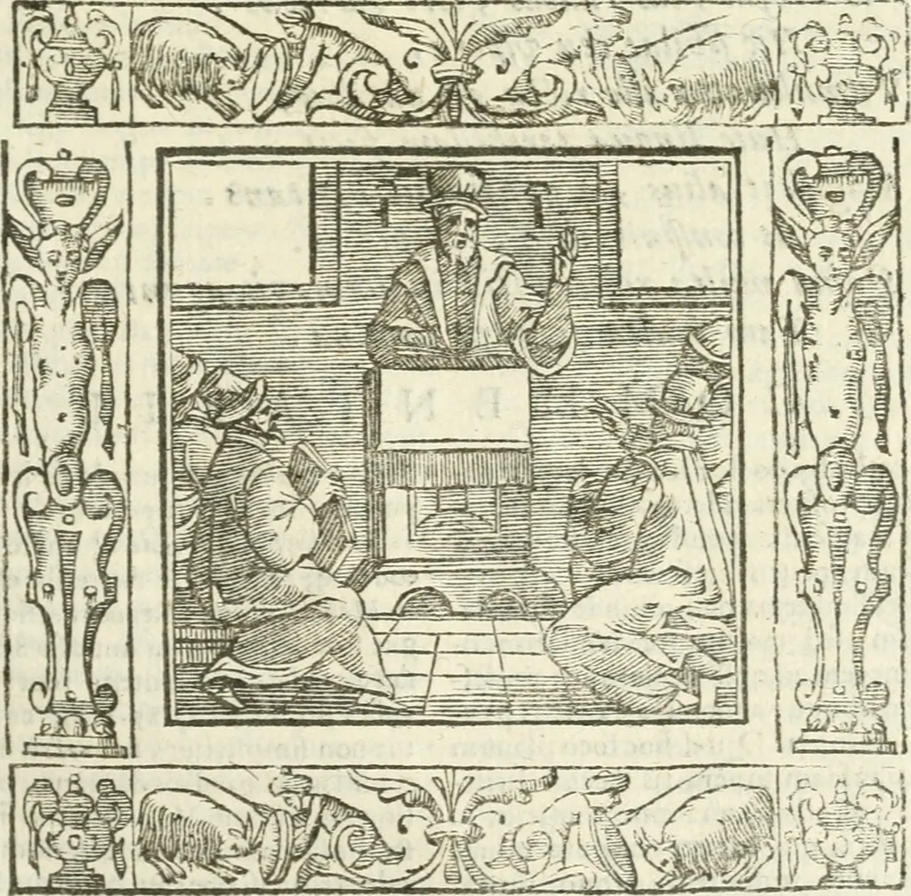 An illustration from Andreæ Alciati emblemata cvm commentariis Clavdii Minois...: & notis Lavrentii Pignorii Patavini : nouissima hac editione in continuam vnius commentarij seriem congestis, in certas quasdam quasi classes dispositis, & plusquam dimidia parte auctis, 1621, leaf 488