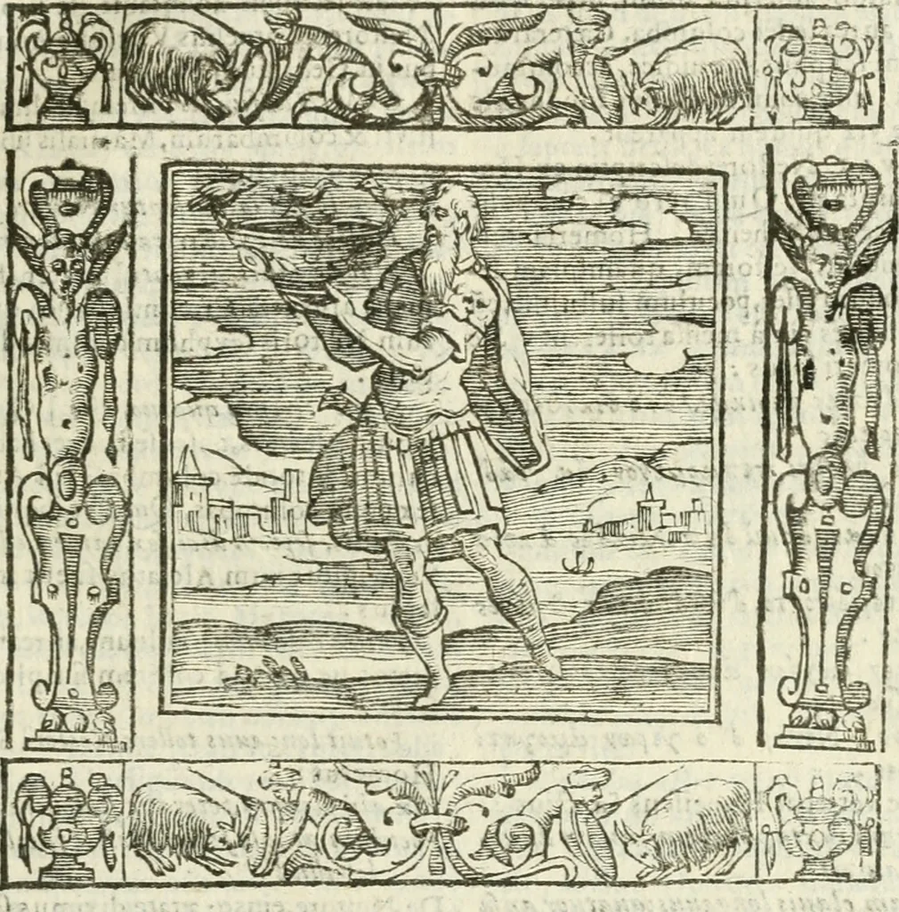 An illustration from Andreæ Alciati emblemata cvm commentariis Clavdii Minois...: & notis Lavrentii Pignorii Patavini : nouissima hac editione in continuam vnius commentarij seriem congestis, in certas quasdam quasi classes dispositis, & plusquam dimidia parte auctis, 1621, leaf 506