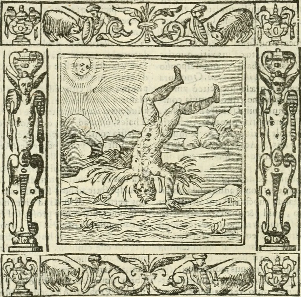 An illustration from Andreæ Alciati emblemata cvm commentariis Clavdii Minois...: & notis Lavrentii Pignorii Patavini : nouissima hac editione in continuam vnius commentarij seriem congestis, in certas quasdam quasi classes dispositis, & plusquam dimidia parte auctis, 1621, leaf 515