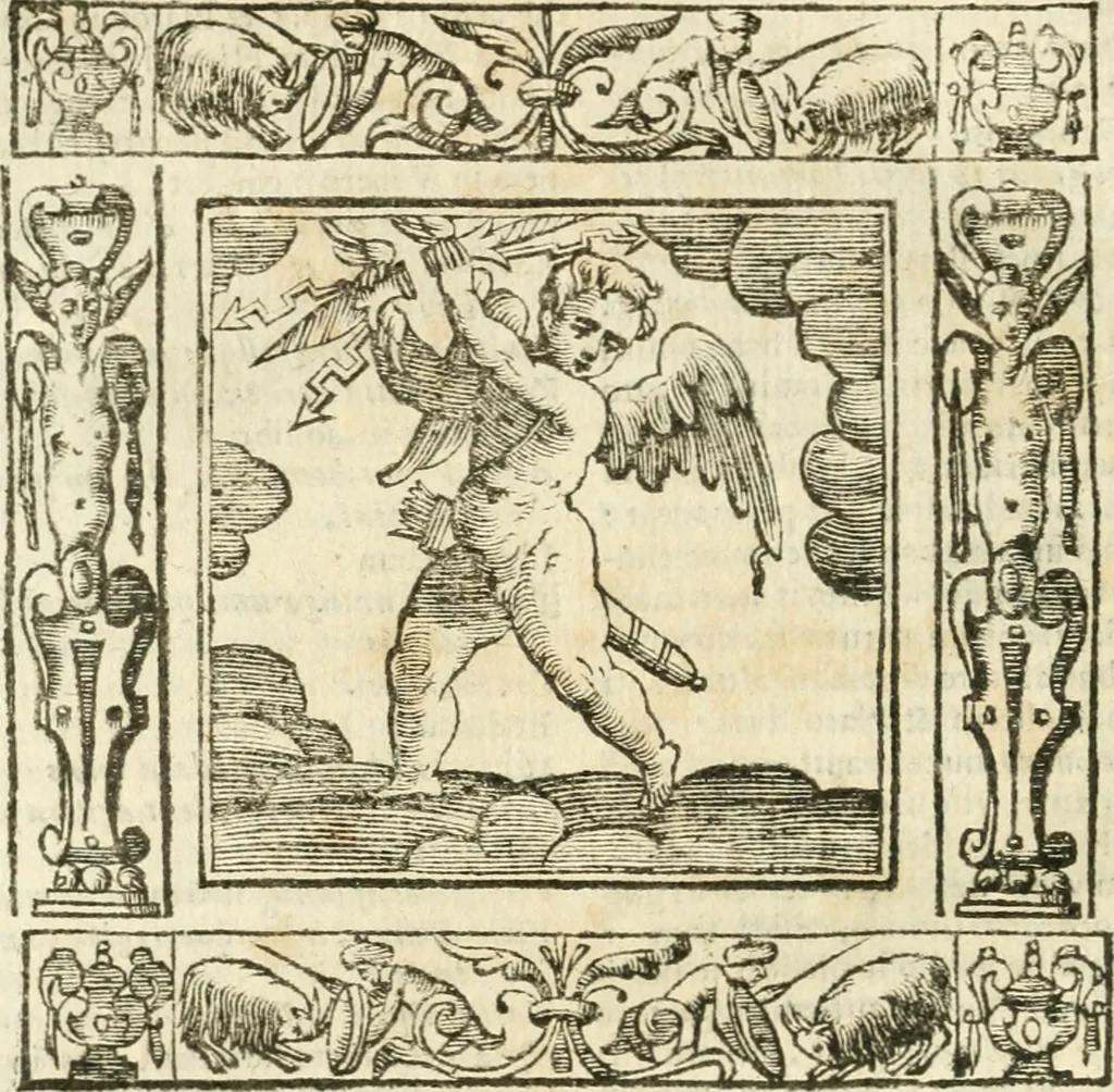 An illustration from Andreæ Alciati emblemata cvm commentariis Clavdii Minois...: & notis Lavrentii Pignorii Patavini : nouissima hac editione in continuam vnius commentarij seriem congestis, in certas quasdam quasi classes dispositis, & plusquam dimidia parte auctis, 1621, leaf 533