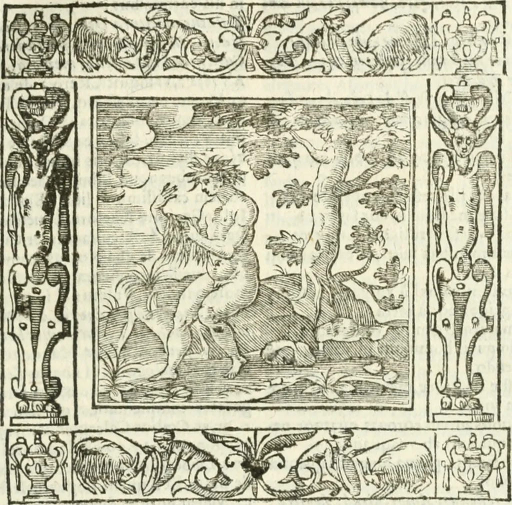 An illustration from Andreæ Alciati emblemata cvm commentariis Clavdii Minois...: & notis Lavrentii Pignorii Patavini : nouissima hac editione in continuam vnius commentarij seriem congestis, in certas quasdam quasi classes dispositis, & plusquam dimidia parte auctis, 1621, leaf 540