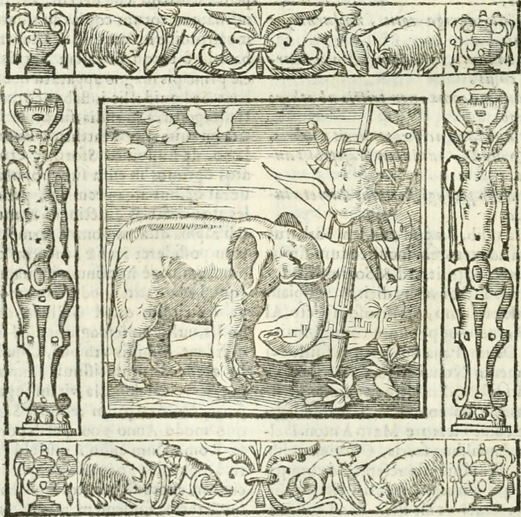 An illustration from Andreæ Alciati emblemata cvm commentariis Clavdii Minois...: & notis Lavrentii Pignorii Patavini : nouissima hac editione in continuam vnius commentarij seriem congestis, in certas quasdam quasi classes dispositis, & plusquam dimidia parte auctis, 1621, leaf 615