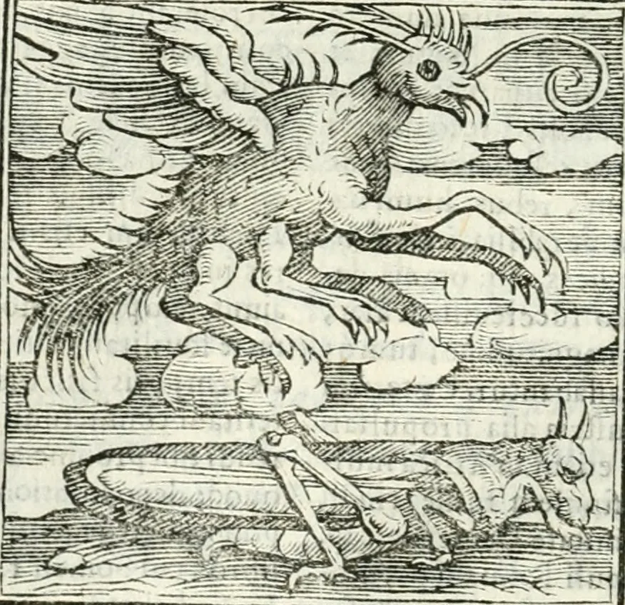 An illustration from Andreæ Alciati emblemata cvm commentariis Clavdii Minois...: & notis Lavrentii Pignorii Patavini : nouissima hac editione in continuam vnius commentarij seriem congestis, in certas quasdam quasi classes dispositis, & plusquam dimidia parte auctis, 1621, leaf 633