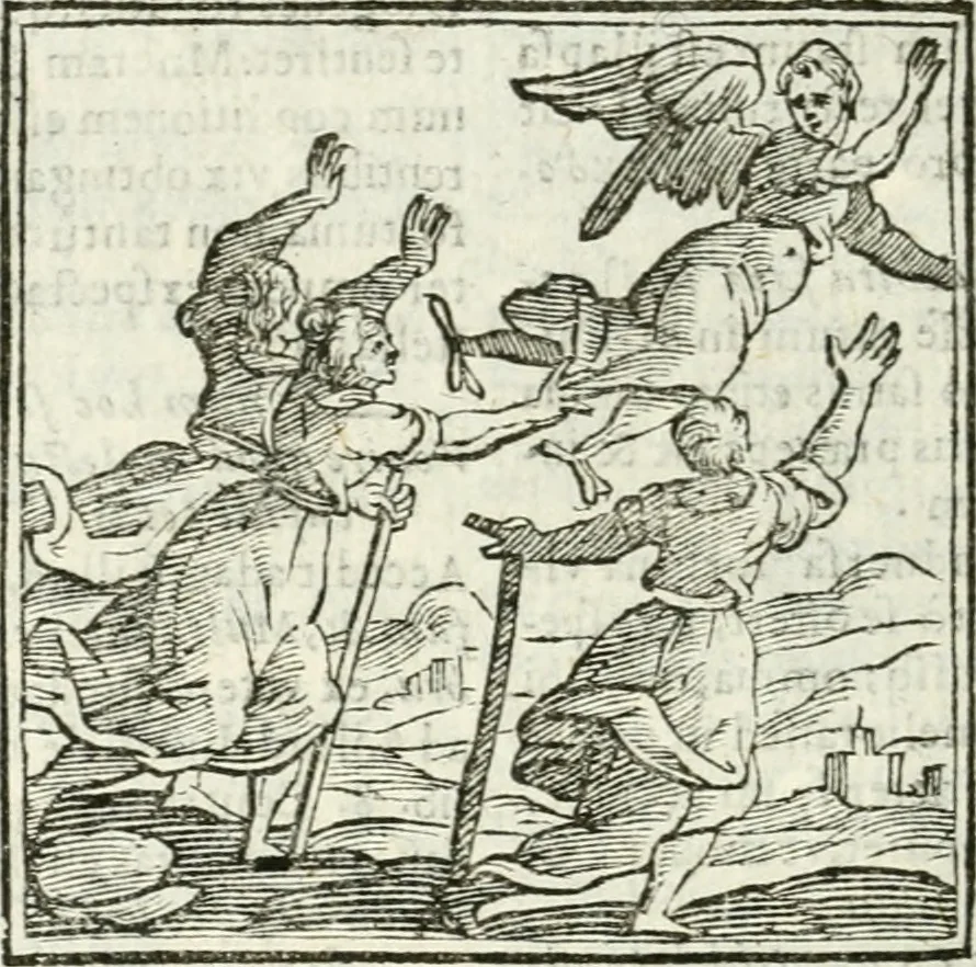 An illustration from Andreæ Alciati emblemata cvm commentariis Clavdii Minois...: & notis Lavrentii Pignorii Patavini : nouissima hac editione in continuam vnius commentarij seriem congestis, in certas quasdam quasi classes dispositis, & plusquam dimidia parte auctis, 1621, leaf 643