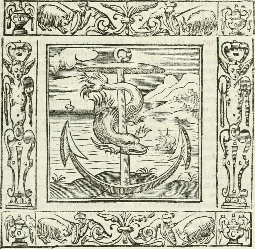An illustration from Andreæ Alciati emblemata cvm commentariis Clavdii Minois...: & notis Lavrentii Pignorii Patavini : nouissima hac editione in continuam vnius commentarij seriem congestis, in certas quasdam quasi classes dispositis, & plusquam dimidia parte auctis, 1621, leaf 698