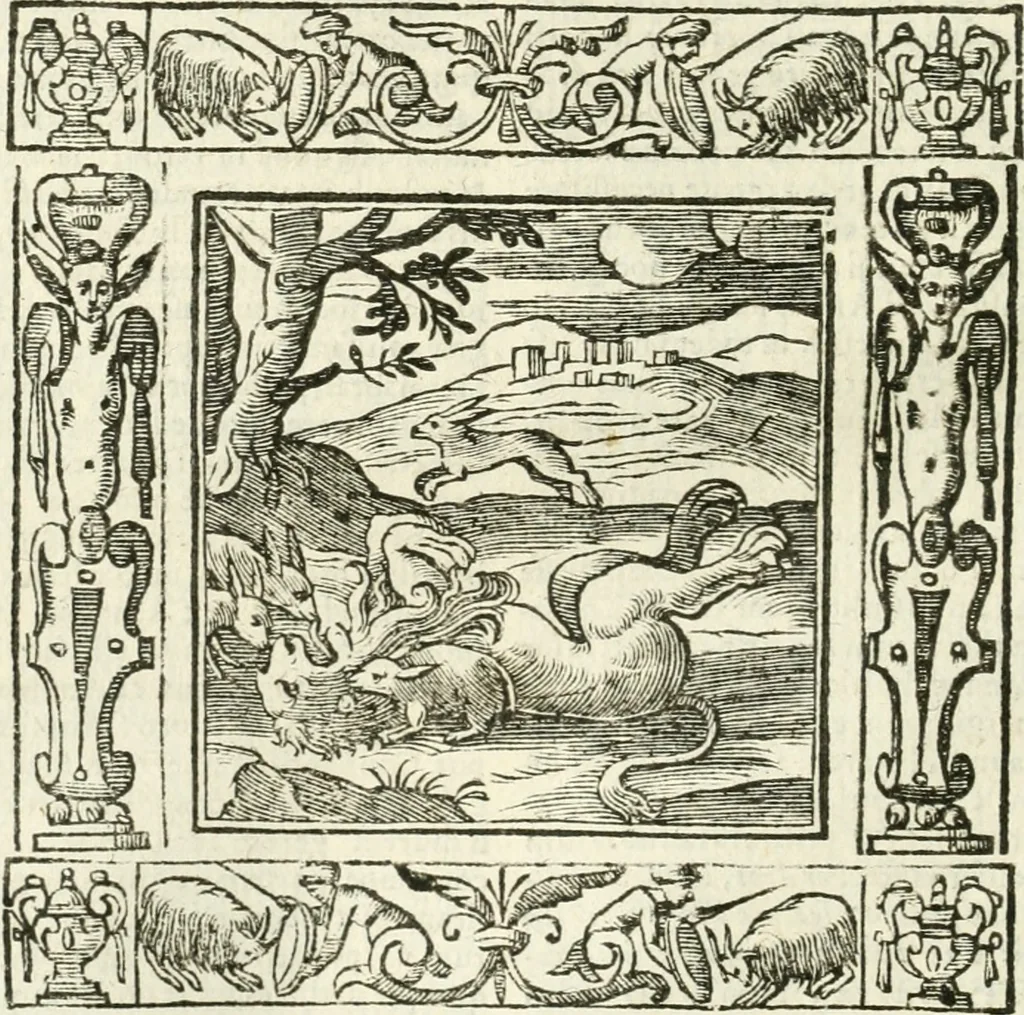 An illustration from Andreæ Alciati emblemata cvm commentariis Clavdii Minois...: & notis Lavrentii Pignorii Patavini : nouissima hac editione in continuam vnius commentarij seriem congestis, in certas quasdam quasi classes dispositis, & plusquam dimidia parte auctis, 1621, leaf 737