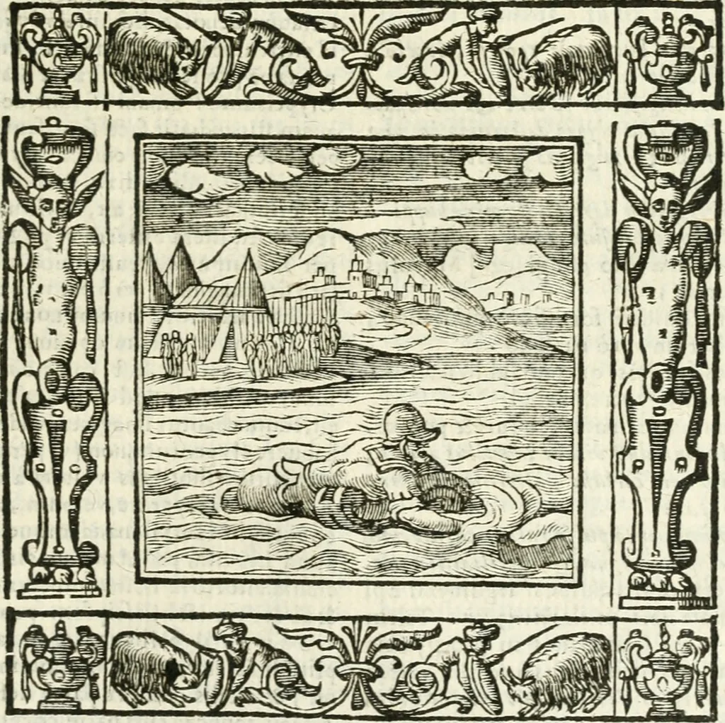An illustration from Andreæ Alciati emblemata cvm commentariis Clavdii Minois...: & notis Lavrentii Pignorii Patavini : nouissima hac editione in continuam vnius commentarij seriem congestis, in certas quasdam quasi classes dispositis, & plusquam dimidia parte auctis, 1621, leaf 766