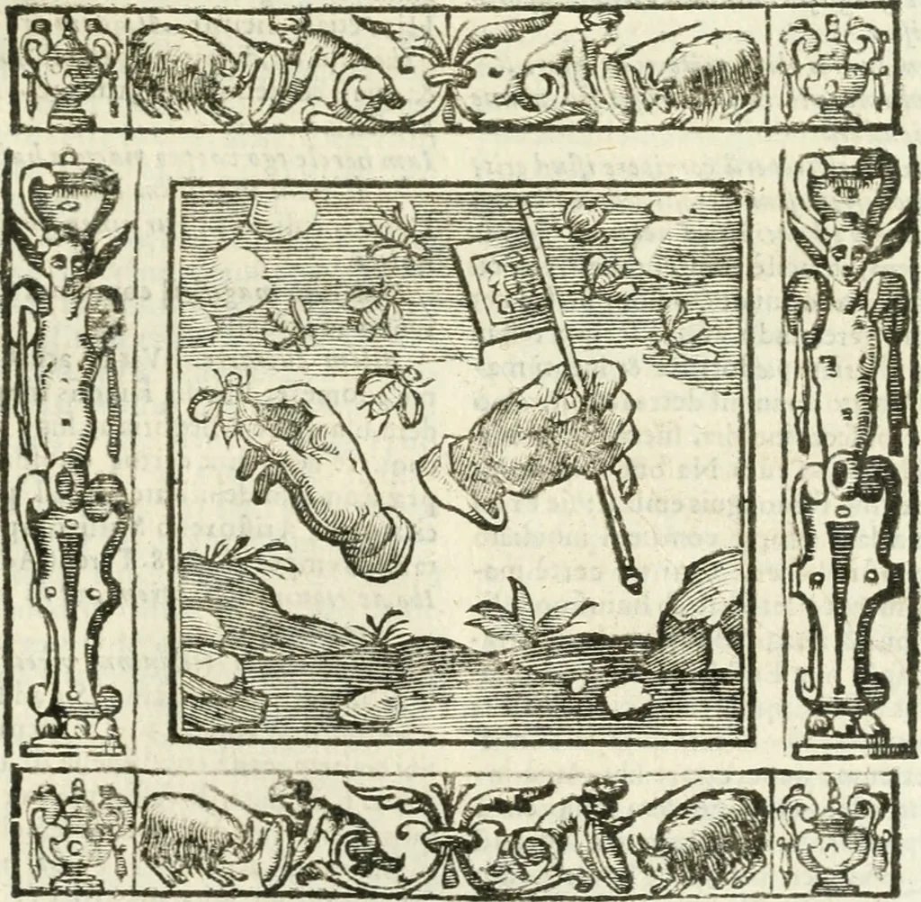 An illustration from Andreæ Alciati emblemata cvm commentariis Clavdii Minois...: & notis Lavrentii Pignorii Patavini : nouissima hac editione in continuam vnius commentarij seriem congestis, in certas quasdam quasi classes dispositis, & plusquam dimidia parte auctis, 1621, leaf 774