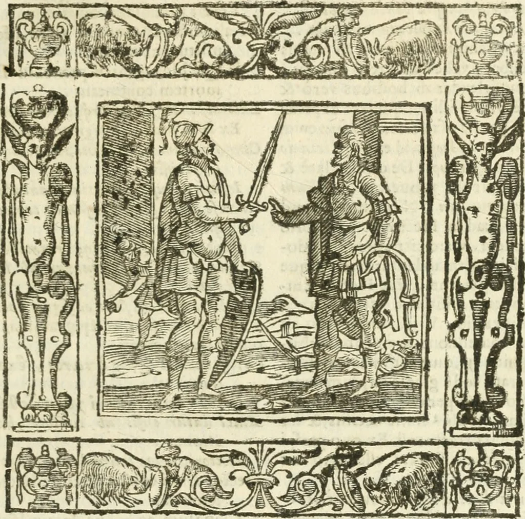 An illustration from Andreæ Alciati emblemata cvm commentariis Clavdii Minois...: & notis Lavrentii Pignorii Patavini : nouissima hac editione in continuam vnius commentarij seriem congestis, in certas quasdam quasi classes dispositis, & plusquam dimidia parte auctis, 1621, leaf 788