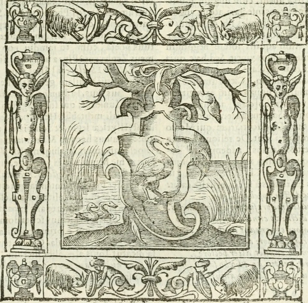 An illustration from Andreæ Alciati emblemata cvm commentariis Clavdii Minois...: & notis Lavrentii Pignorii Patavini : nouissima hac editione in continuam vnius commentarij seriem congestis, in certas quasdam quasi classes dispositis, & plusquam dimidia parte auctis, 1621, leaf 850