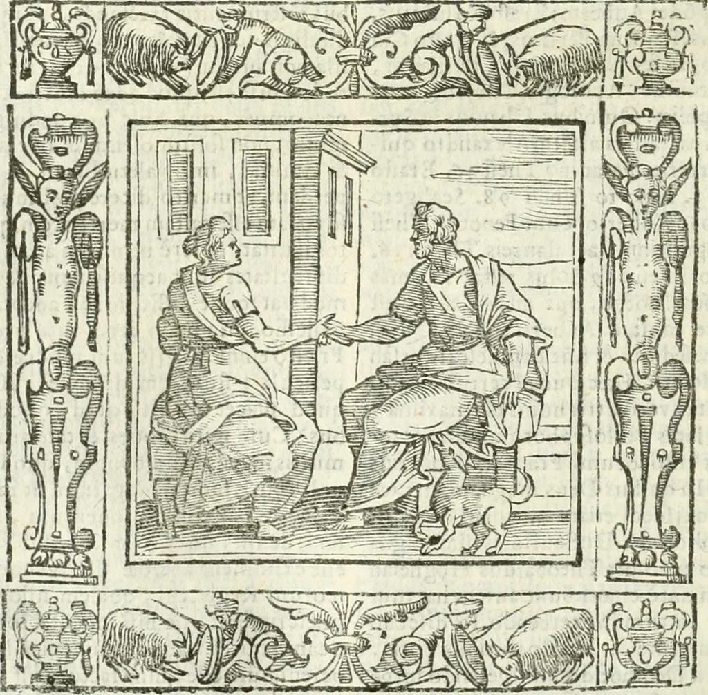 An illustration from Andreæ Alciati emblemata cvm commentariis Clavdii Minois...: & notis Lavrentii Pignorii Patavini : nouissima hac editione in continuam vnius commentarij seriem congestis, in certas quasdam quasi classes dispositis, & plusquam dimidia parte auctis, 1621, leaf 895
