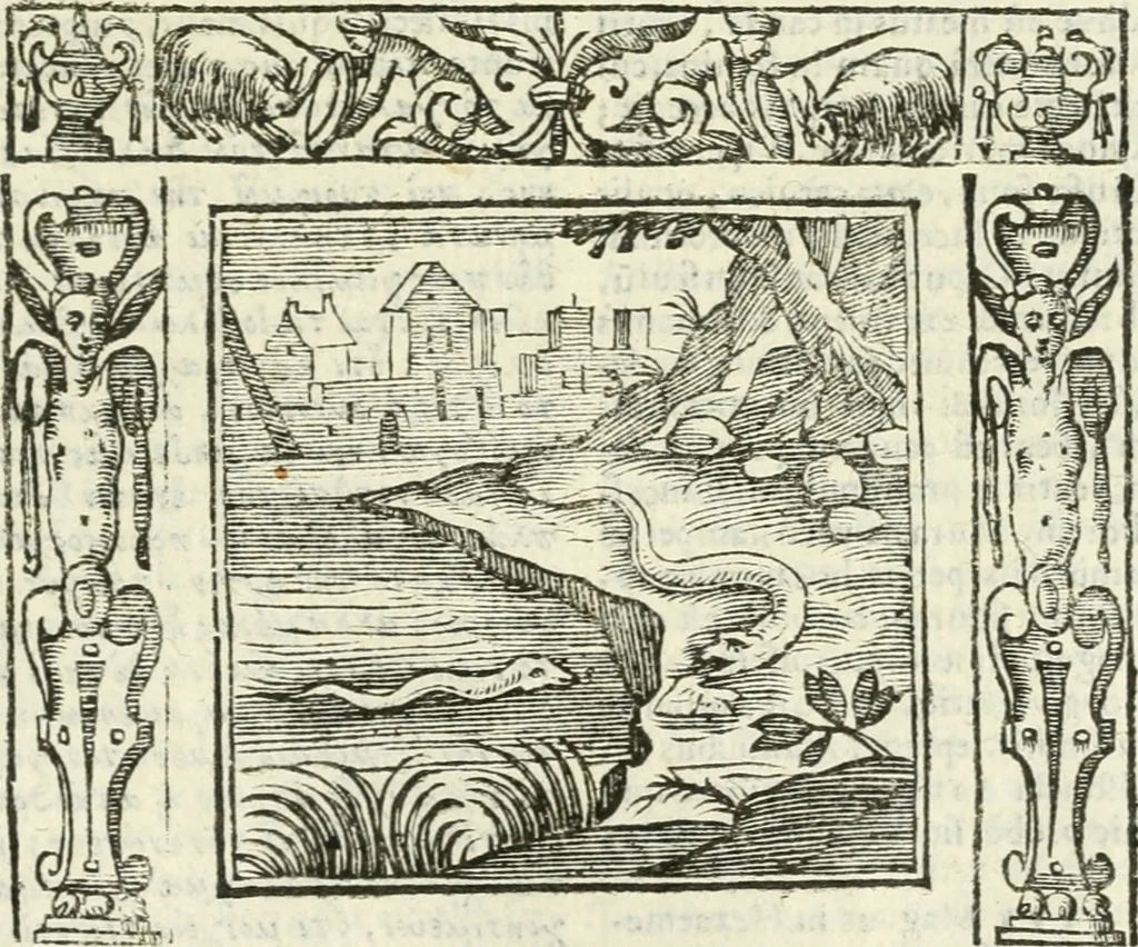 An illustration from Andreæ Alciati emblemata cvm commentariis Clavdii Minois...: & notis Lavrentii Pignorii Patavini : nouissima hac editione in continuam vnius commentarij seriem congestis, in certas quasdam quasi classes dispositis, & plusquam dimidia parte auctis, 1621, leaf 900