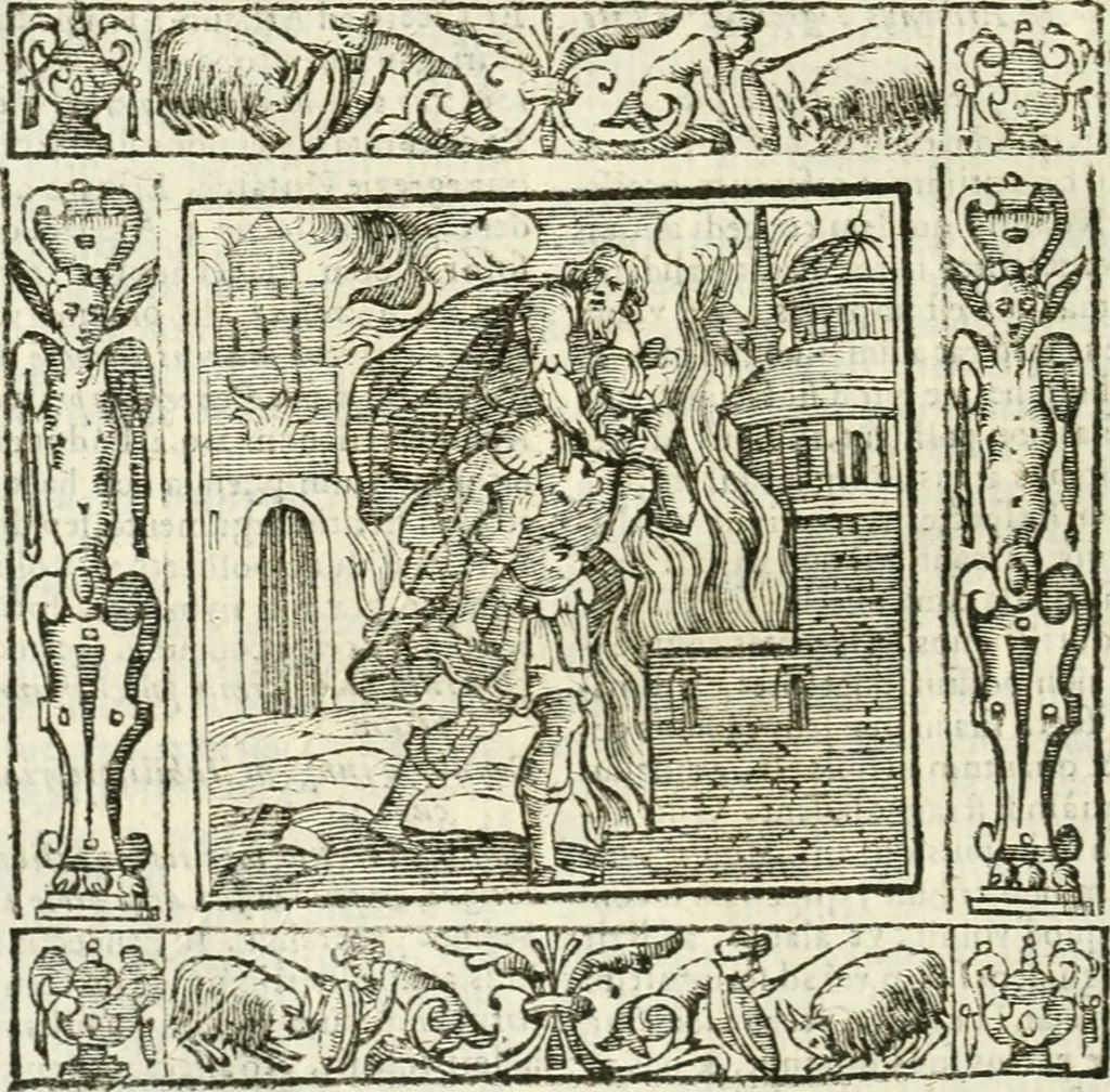 An illustration from Andreæ Alciati emblemata cvm commentariis Clavdii Minois...: & notis Lavrentii Pignorii Patavini : nouissima hac editione in continuam vnius commentarij seriem congestis, in certas quasdam quasi classes dispositis, & plusquam dimidia parte auctis, 1621, leaf 911