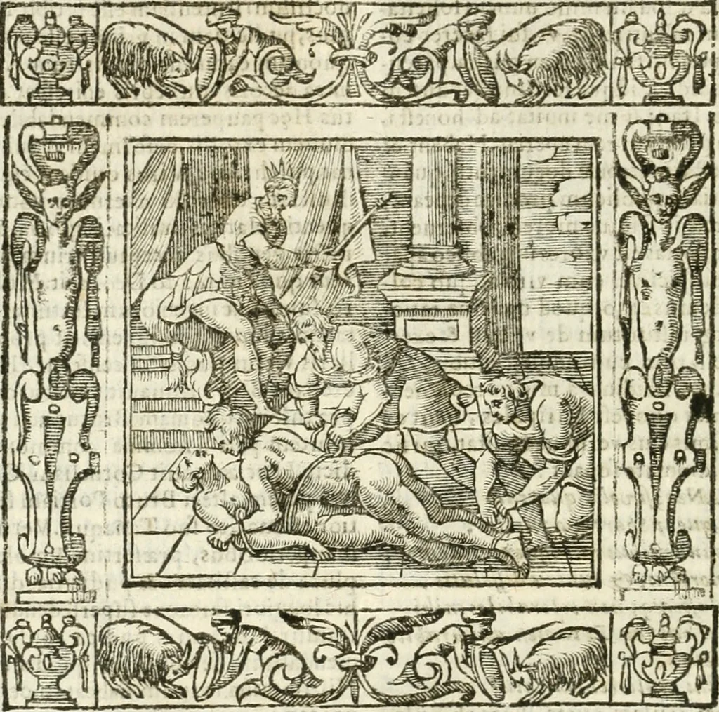 An illustration from Andreæ Alciati emblemata cvm commentariis Clavdii Minois...: & notis Lavrentii Pignorii Patavini : nouissima hac editione in continuam vnius commentarij seriem congestis, in certas quasdam quasi classes dispositis, & plusquam dimidia parte auctis, 1621, leaf 925
