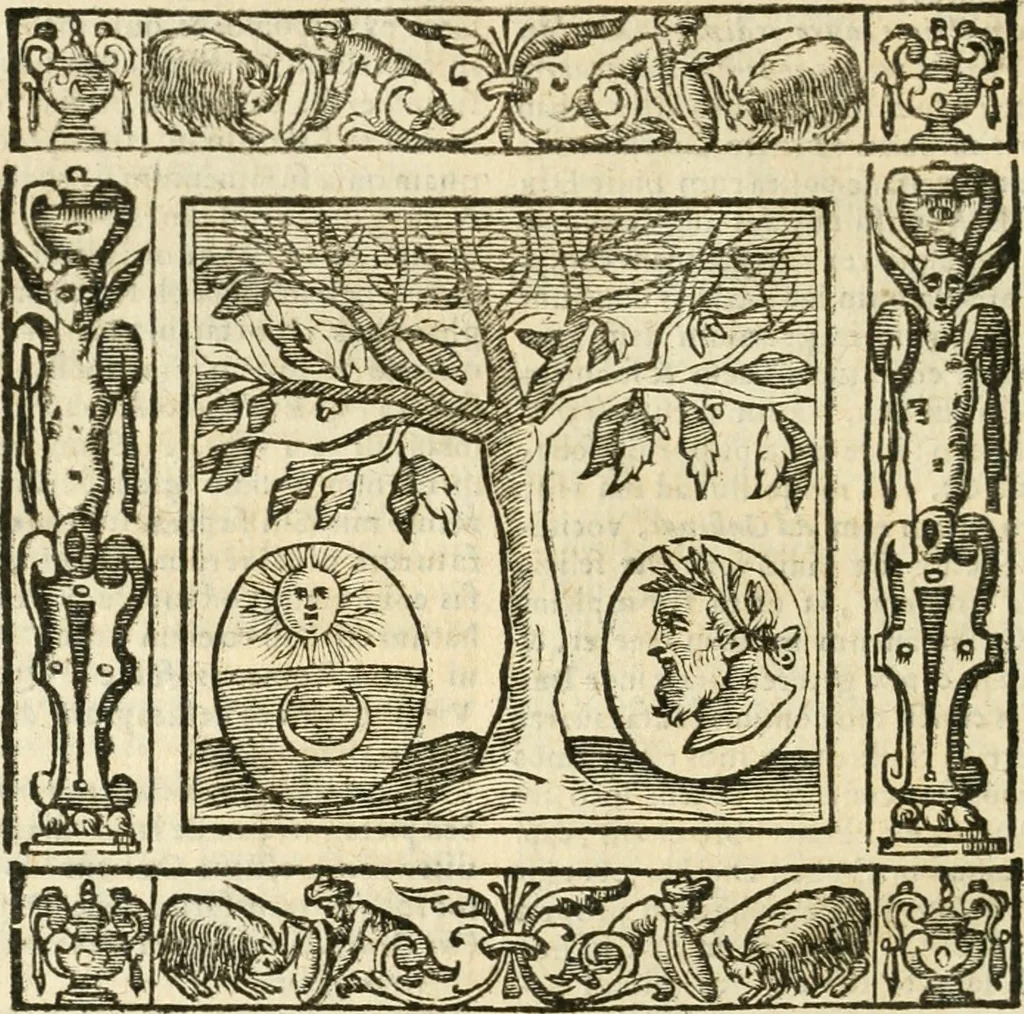 An illustration from Andreæ Alciati emblemata cvm commentariis Clavdii Minois...: & notis Lavrentii Pignorii Patavini : nouissima hac editione in continuam vnius commentarij seriem congestis, in certas quasdam quasi classes dispositis, & plusquam dimidia parte auctis, 1621, leaf 969