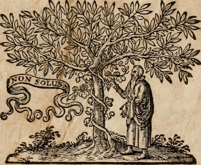 An illustration from Andreæ Riveti, pictavi, S.S. theol. doct. & profess. Theologicæ & scholasticæ exercitationes CXC in Genesin : ex publicis ejus prælectionibus in Celeberrima Batavorum Academia, in quibus, præter explicationem difficilium locorum, controversiæ multæ adversus varios errores agitantur: & quæstiones non paucæ ad praxim pertinentes, ventilantur. : præfixum est unicuique exercitationi, brevianum, & subjunctus index materiarum, 1633, leaf 4