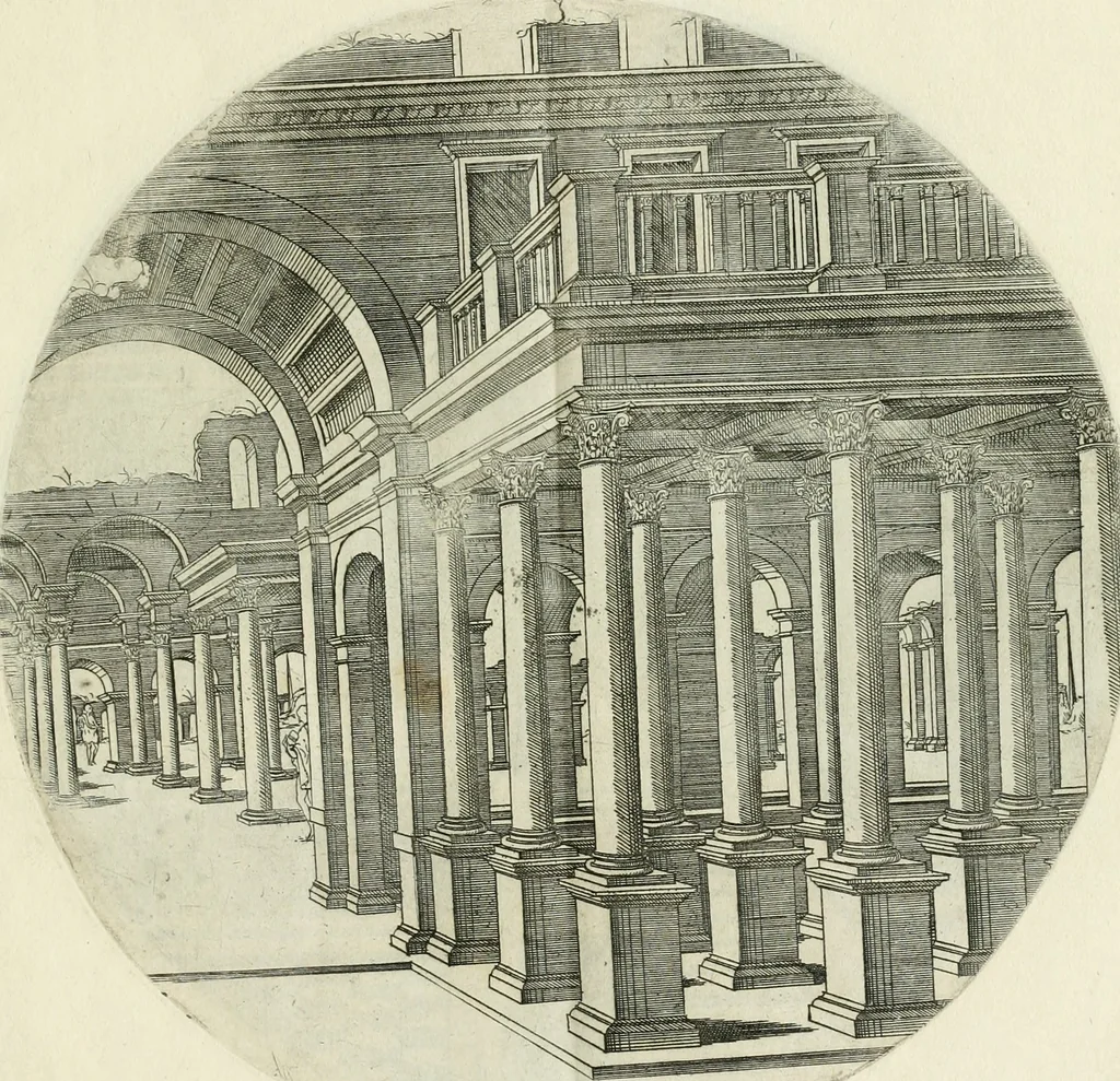 An illustration from Iacobvs Androvetivs dv Cerceav : lectoribvs S. veteri consvetvdine institvtoqve nostro novos ... labores excipienti, visvm fvit hos opvs ... edere ... Continet ... Optices, qvam perspectivam nominant viginti figuras .., 1551, leaf 10
