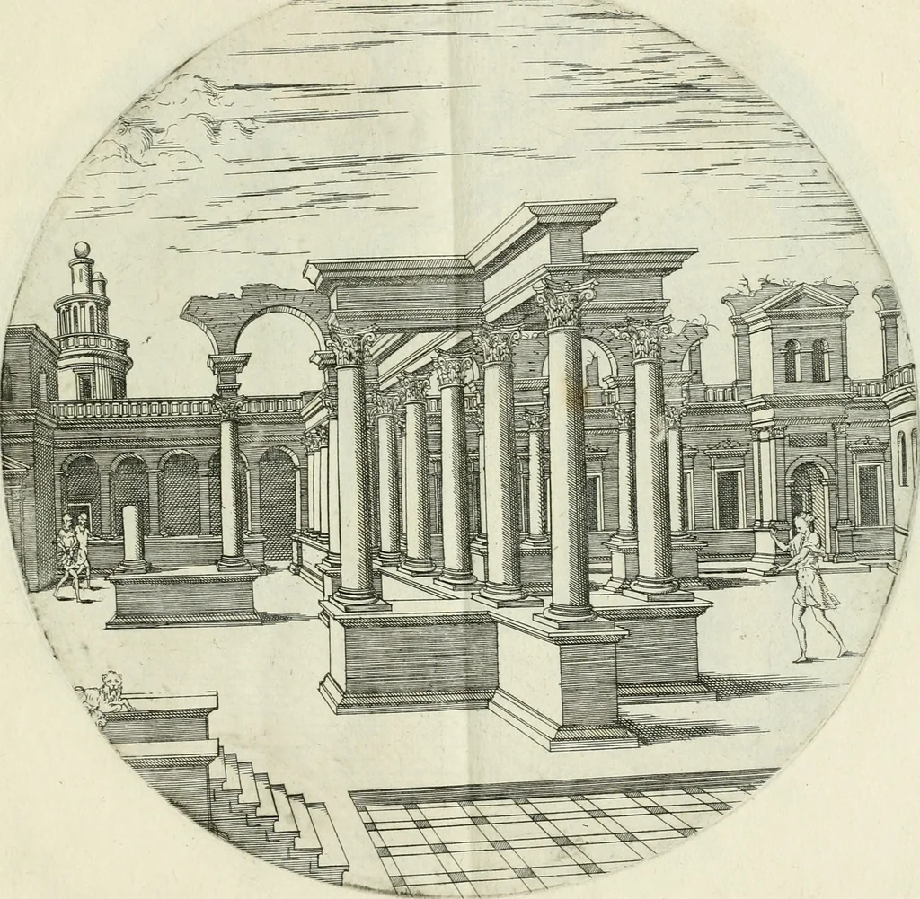 An illustration from Iacobvs Androvetivs dv Cerceav : lectoribvs S. veteri consvetvdine institvtoqve nostro novos ... labores excipienti, visvm fvit hos opvs ... edere ... Continet ... Optices, qvam perspectivam nominant viginti figuras .., 1551, leaf 14