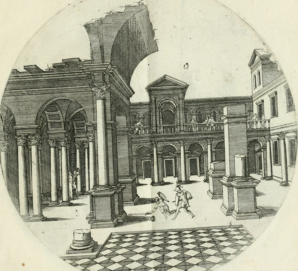 An illustration from Iacobvs Androvetivs dv Cerceav : lectoribvs S. veteri consvetvdine institvtoqve nostro novos ... labores excipienti, visvm fvit hos opvs ... edere ... Continet ... Optices, qvam perspectivam nominant viginti figuras .., 1551, leaf 20