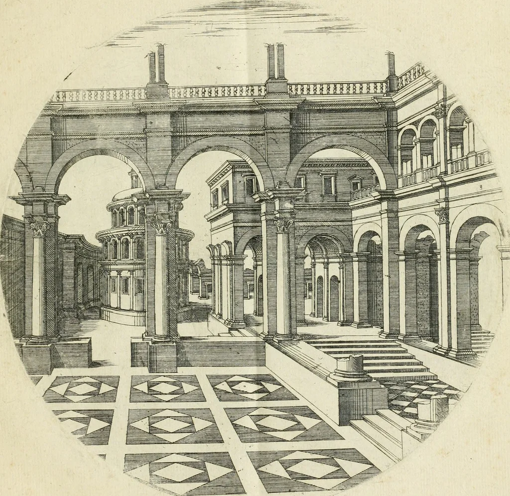 An illustration from Iacobvs Androvetivs dv Cerceav : lectoribvs S. veteri consvetvdine institvtoqve nostro novos ... labores excipienti, visvm fvit hos opvs ... edere ... Continet ... Optices, qvam perspectivam nominant viginti figuras .., 1551, leaf 30