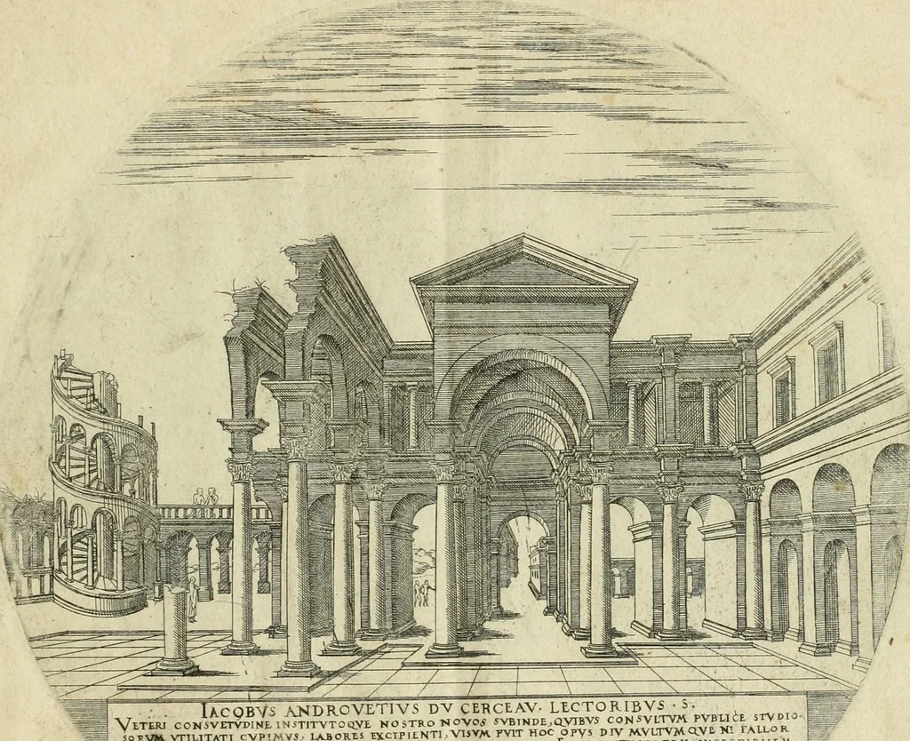 An illustration from Iacobvs Androvetivs dv Cerceav : lectoribvs S. veteri consvetvdine institvtoqve nostro novos ... labores excipienti, visvm fvit hos opvs ... edere ... Continet ... Optices, qvam perspectivam nominant viginti figuras .., 1551, leaf 4