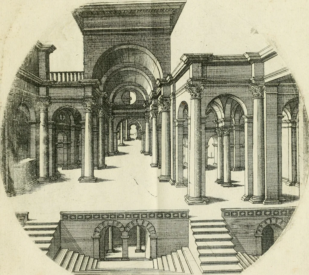 An illustration from Iacobvs Androvetivs dv Cerceav : lectoribvs S. veteri consvetvdine institvtoqve nostro novos ... labores excipienti, visvm fvit hos opvs ... edere ... Continet ... Optices, qvam perspectivam nominant viginti figuras .., 1551, leaf 40