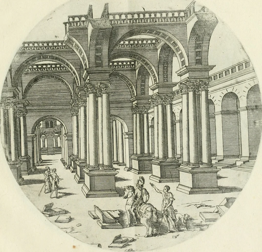 An illustration from Iacobvs Androvetivs dv Cerceav : lectoribvs S. veteri consvetvdine institvtoqve nostro novos ... labores excipienti, visvm fvit hos opvs ... edere ... Continet ... Optices, qvam perspectivam nominant viginti figuras .., 1551, leaf 46