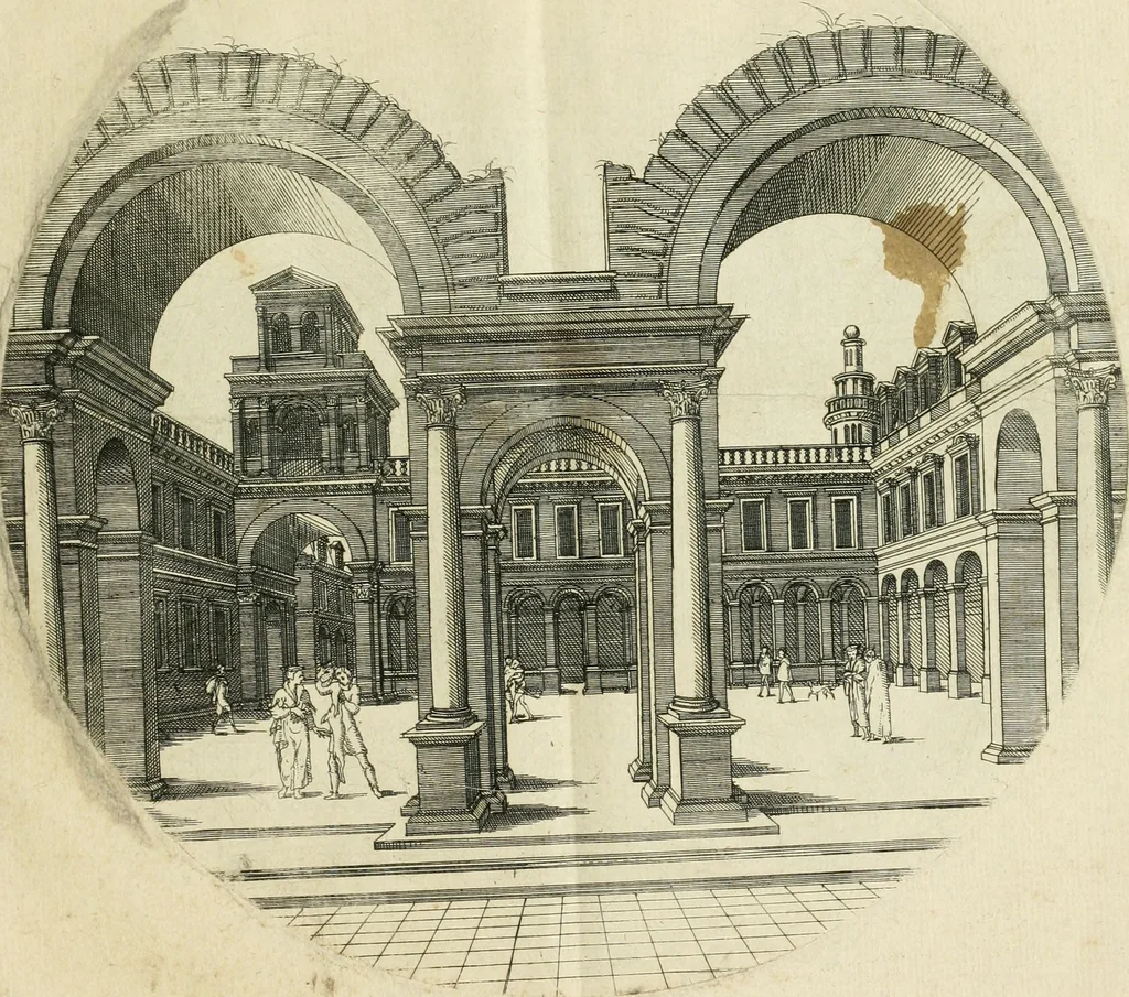 An illustration from Iacobvs Androvetivs dv Cerceav : lectoribvs S. veteri consvetvdine institvtoqve nostro novos ... labores excipienti, visvm fvit hos opvs ... edere ... Continet ... Optices, qvam perspectivam nominant viginti figuras .., 1551, leaf 58