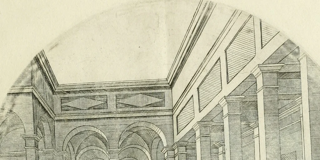 An illustration from Iacobvs Androvetivs dv Cerceav : lectoribvs S. veteri consvetvdine institvtoqve nostro novos ... labores excipienti, visvm fvit hos opvs ... edere ... Continet ... Optices, qvam perspectivam nominant viginti figuras .., 1551, leaf 60