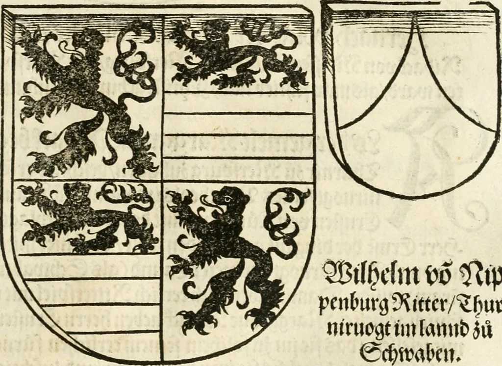 An illustration from Anfang, Vrsprug und Herkomen des Thurniers inn Teutscher Nation : wieuil Thurnier biss vff den letztenn zu Wormbs : auch wie vnnd an welchen Orten die gehalten vñ durch was Fürsten, Grauen, Herrn, Ritter vñ vom Adel, sie iederzeit besucht worden sindt .., 1532, leaf 100