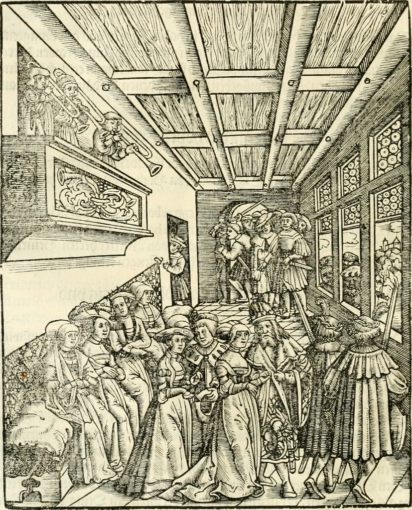 An illustration from Anfang, Vrsprug und Herkomen des Thurniers inn Teutscher Nation : wieuil Thurnier biss vff den letztenn zu Wormbs : auch wie vnnd an welchen Orten die gehalten vñ durch was Fürsten, Grauen, Herrn, Ritter vñ vom Adel, sie iederzeit besucht worden sindt .., 1532, leaf 131