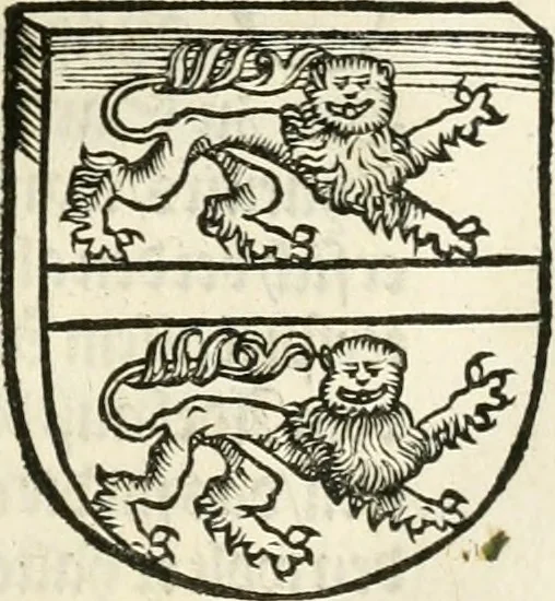 An illustration from Anfang, Vrsprug und Herkomen des Thurniers inn Teutscher Nation : wieuil Thurnier biss vff den letztenn zu Wormbs : auch wie vnnd an welchen Orten die gehalten vñ durch was Fürsten, Grauen, Herrn, Ritter vñ vom Adel, sie iederzeit besucht worden sindt .., 1532, leaf 152