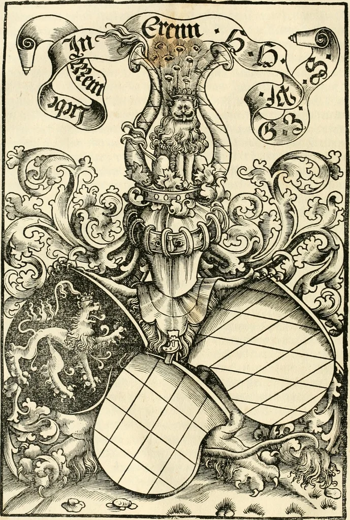 An illustration from Anfang, Vrsprug und Herkomen des Thurniers inn Teutscher Nation : wieuil Thurnier biss vff den letztenn zu Wormbs : auch wie vnnd an welchen Orten die gehalten vñ durch was Fürsten, Grauen, Herrn, Ritter vñ vom Adel, sie iederzeit besucht worden sindt .., 1532, leaf 23