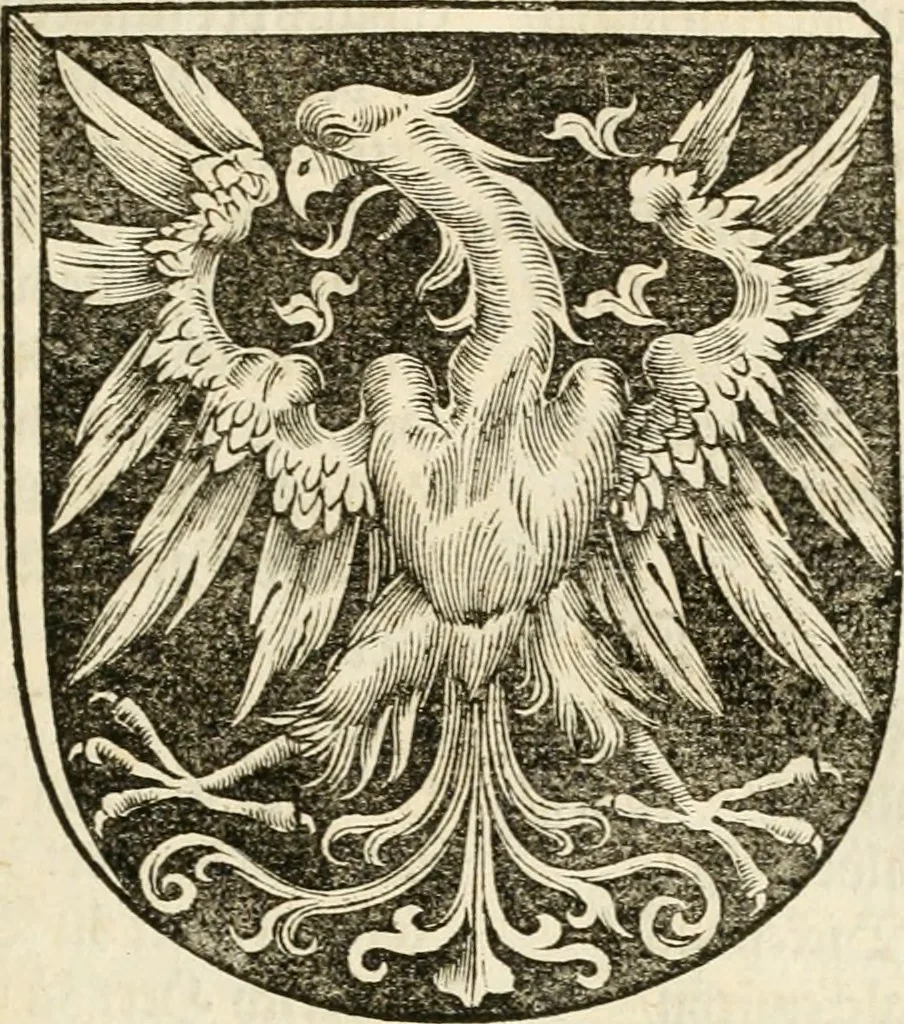 An illustration from Anfang, Vrsprug und Herkomen des Thurniers inn Teutscher Nation : wieuil Thurnier biss vff den letztenn zu Wormbs : auch wie vnnd an welchen Orten die gehalten vñ durch was Fürsten, Grauen, Herrn, Ritter vñ vom Adel, sie iederzeit besucht worden sindt .., 1532, leaf 240