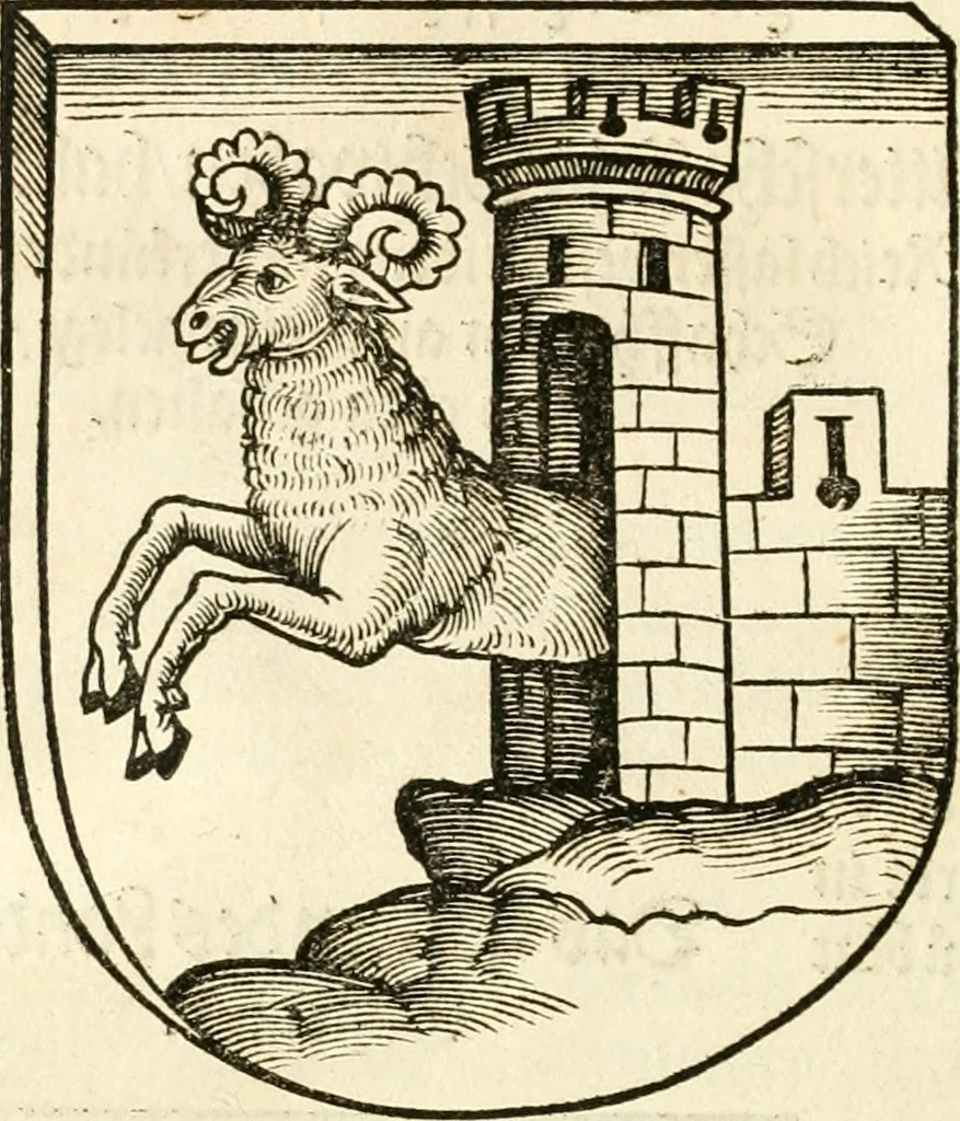 An illustration from Anfang, Vrsprug und Herkomen des Thurniers inn Teutscher Nation : wieuil Thurnier biss vff den letztenn zu Wormbs : auch wie vnnd an welchen Orten die gehalten vñ durch was Fürsten, Grauen, Herrn, Ritter vñ vom Adel, sie iederzeit besucht worden sindt .., 1532, leaf 275
