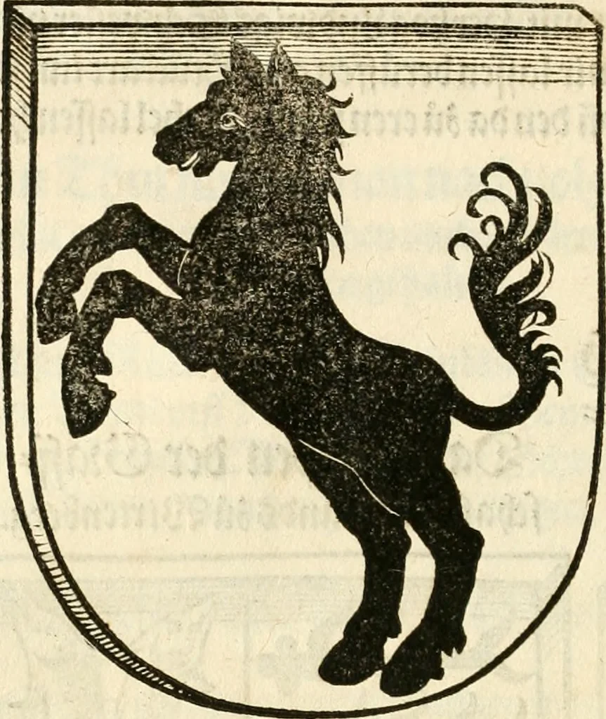 An illustration from Anfang, Vrsprug und Herkomen des Thurniers inn Teutscher Nation : wieuil Thurnier biss vff den letztenn zu Wormbs : auch wie vnnd an welchen Orten die gehalten vñ durch was Fürsten, Grauen, Herrn, Ritter vñ vom Adel, sie iederzeit besucht worden sindt .., 1532, leaf 309