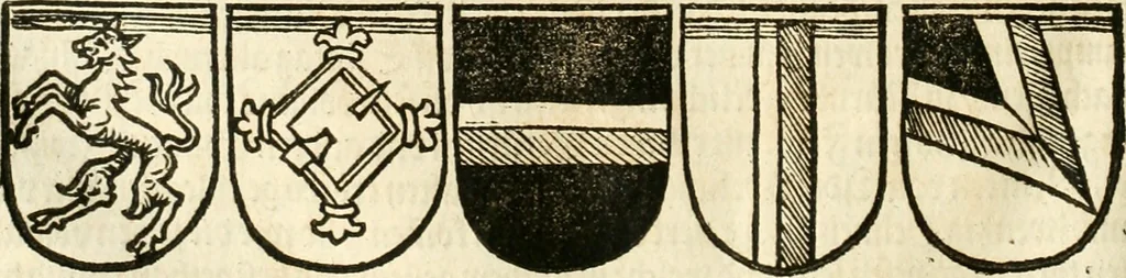 An illustration from Anfang, Vrsprug und Herkomen des Thurniers inn Teutscher Nation : wieuil Thurnier biss vff den letztenn zu Wormbs : auch wie vnnd an welchen Orten die gehalten vñ durch was Fürsten, Grauen, Herrn, Ritter vñ vom Adel, sie iederzeit besucht worden sindt .., 1532, leaf 323