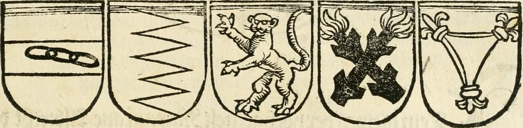 An illustration from Anfang, Vrsprug und Herkomen des Thurniers inn Teutscher Nation : wieuil Thurnier biss vff den letztenn zu Wormbs : auch wie vnnd an welchen Orten die gehalten vñ durch was Fürsten, Grauen, Herrn, Ritter vñ vom Adel, sie iederzeit besucht worden sindt .., 1532, leaf 324