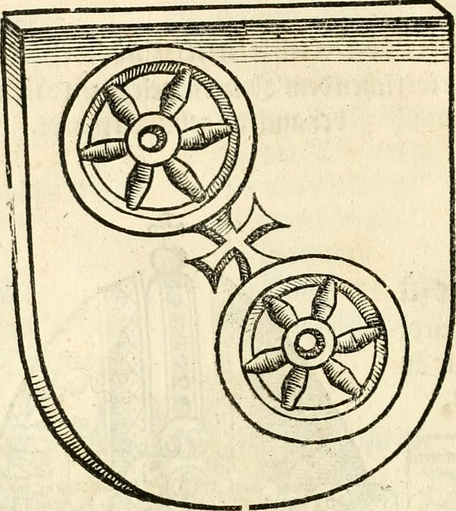 An illustration from Anfang, Vrsprug und Herkomen des Thurniers inn Teutscher Nation : wieuil Thurnier biss vff den letztenn zu Wormbs : auch wie vnnd an welchen Orten die gehalten vñ durch was Fürsten, Grauen, Herrn, Ritter vñ vom Adel, sie iederzeit besucht worden sindt .., 1532, leaf 349