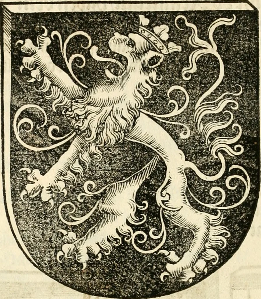 An illustration from Anfang, Vrsprug und Herkomen des Thurniers inn Teutscher Nation : wieuil Thurnier biss vff den letztenn zu Wormbs : auch wie vnnd an welchen Orten die gehalten vñ durch was Fürsten, Grauen, Herrn, Ritter vñ vom Adel, sie iederzeit besucht worden sindt .., 1532, leaf 353