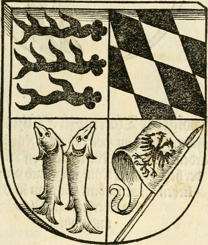 An illustration from Anfang, Vrsprug und Herkomen des Thurniers inn Teutscher Nation : wieuil Thurnier biss vff den letztenn zu Wormbs : auch wie vnnd an welchen Orten die gehalten vñ durch was Fürsten, Grauen, Herrn, Ritter vñ vom Adel, sie iederzeit besucht worden sindt .., 1532, leaf 376