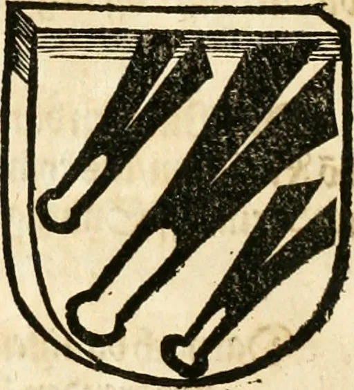 An illustration from Anfang, Vrsprug und Herkomen des Thurniers inn Teutscher Nation : wieuil Thurnier biss vff den letztenn zu Wormbs : auch wie vnnd an welchen Orten die gehalten vñ durch was Fürsten, Grauen, Herrn, Ritter vñ vom Adel, sie iederzeit besucht worden sindt .., 1532, leaf 387