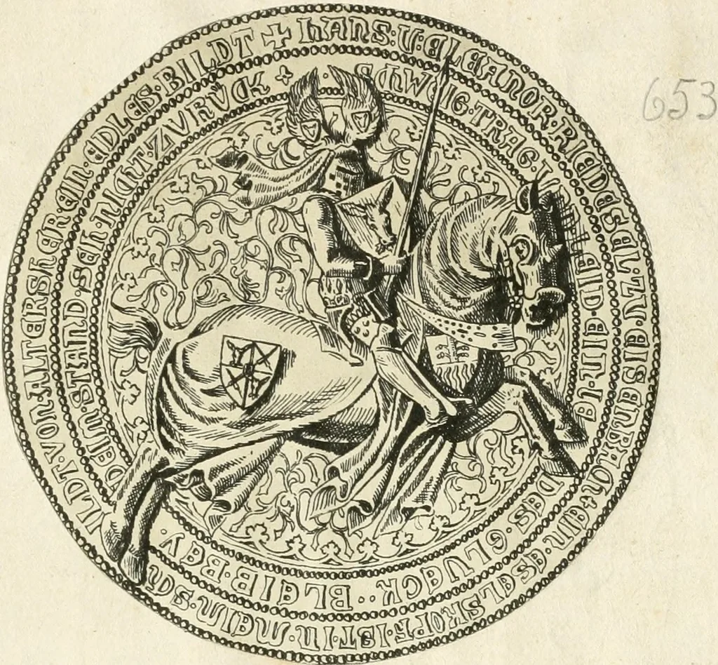 An illustration from Anfang, Vrsprug und Herkomen des Thurniers inn Teutscher Nation : wieuil Thurnier biss vff den letztenn zu Wormbs : auch wie vnnd an welchen Orten die gehalten vñ durch was Fürsten, Grauen, Herrn, Ritter vñ vom Adel, sie iederzeit besucht worden sindt .., 1532, leaf 4