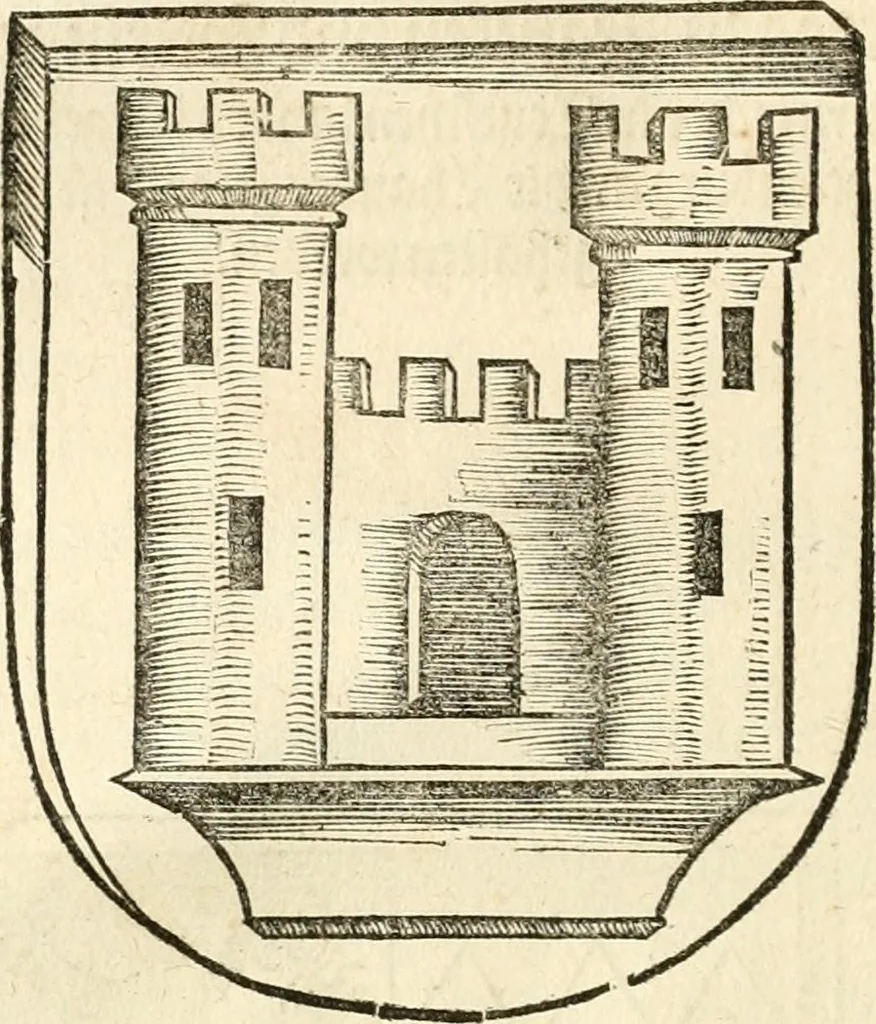An illustration from Anfang, Vrsprug und Herkomen des Thurniers inn Teutscher Nation : wieuil Thurnier biss vff den letztenn zu Wormbs : auch wie vnnd an welchen Orten die gehalten vñ durch was Fürsten, Grauen, Herrn, Ritter vñ vom Adel, sie iederzeit besucht worden sindt .., 1532, leaf 79