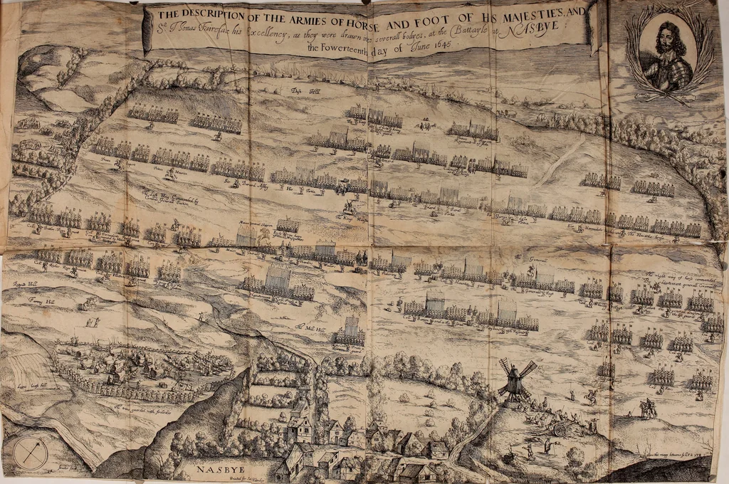 An illustration from Anglia rediviva; = Englands recovery: being the history of the motions, actions, and successes of the army under the immediate conduct of His Excellency Sr. Thomas Fairfax, Kt. Captain-General of all the Parliaments forces in England., 1647, leaf 64