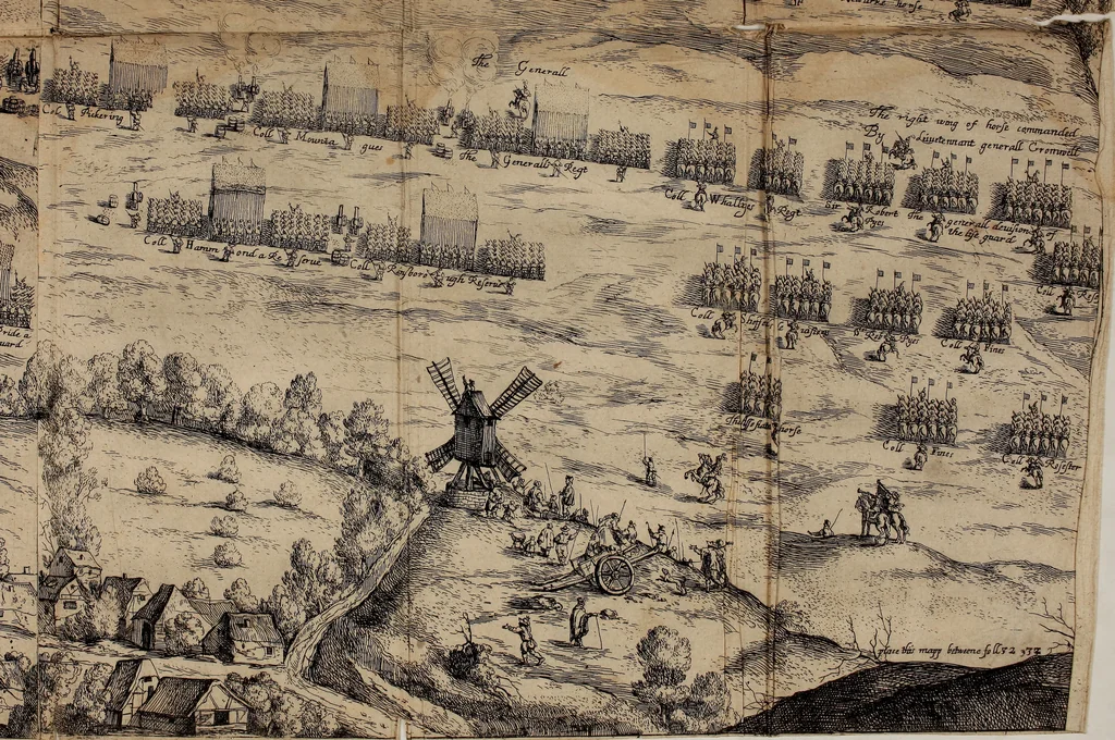 An illustration from Anglia rediviva; = Englands recovery: being the history of the motions, actions, and successes of the army under the immediate conduct of His Excellency Sr. Thomas Fairfax, Kt. Captain-General of all the Parliaments forces in England., 1647, leaf 68