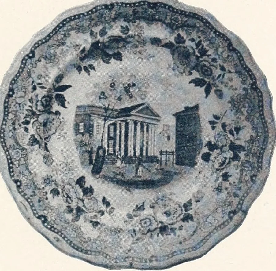An illustration from Anglo-American pottery; old English china with American views; a manual for collectors, 1901, leaf 104