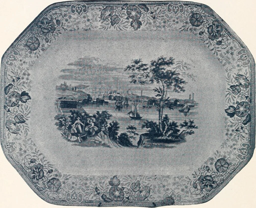 An illustration from Anglo-American pottery; old English china with American views; a manual for collectors, 1901, leaf 107